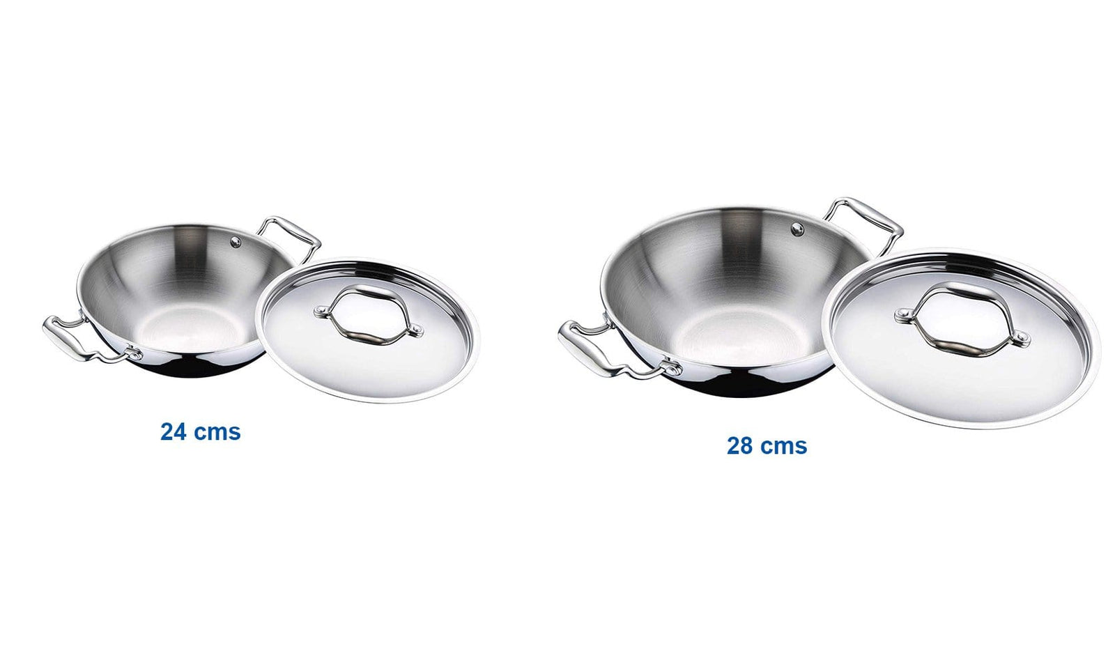 Bergner Argent Triply Stainless Steel Kadai (Combo Packs) - KITCHEN MART