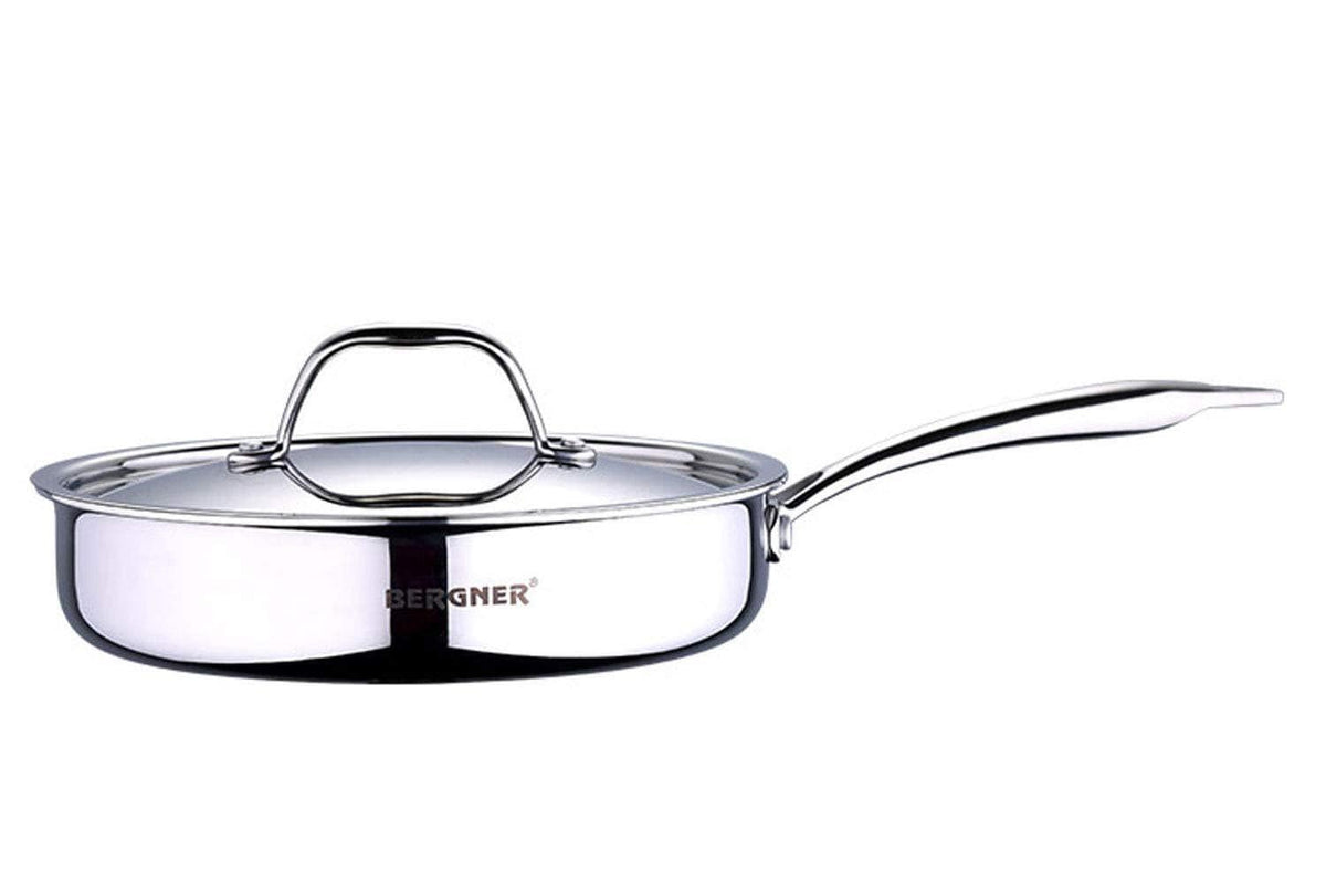 Bergner Argent Triply Stainless Steel SautePan - KITCHEN MART