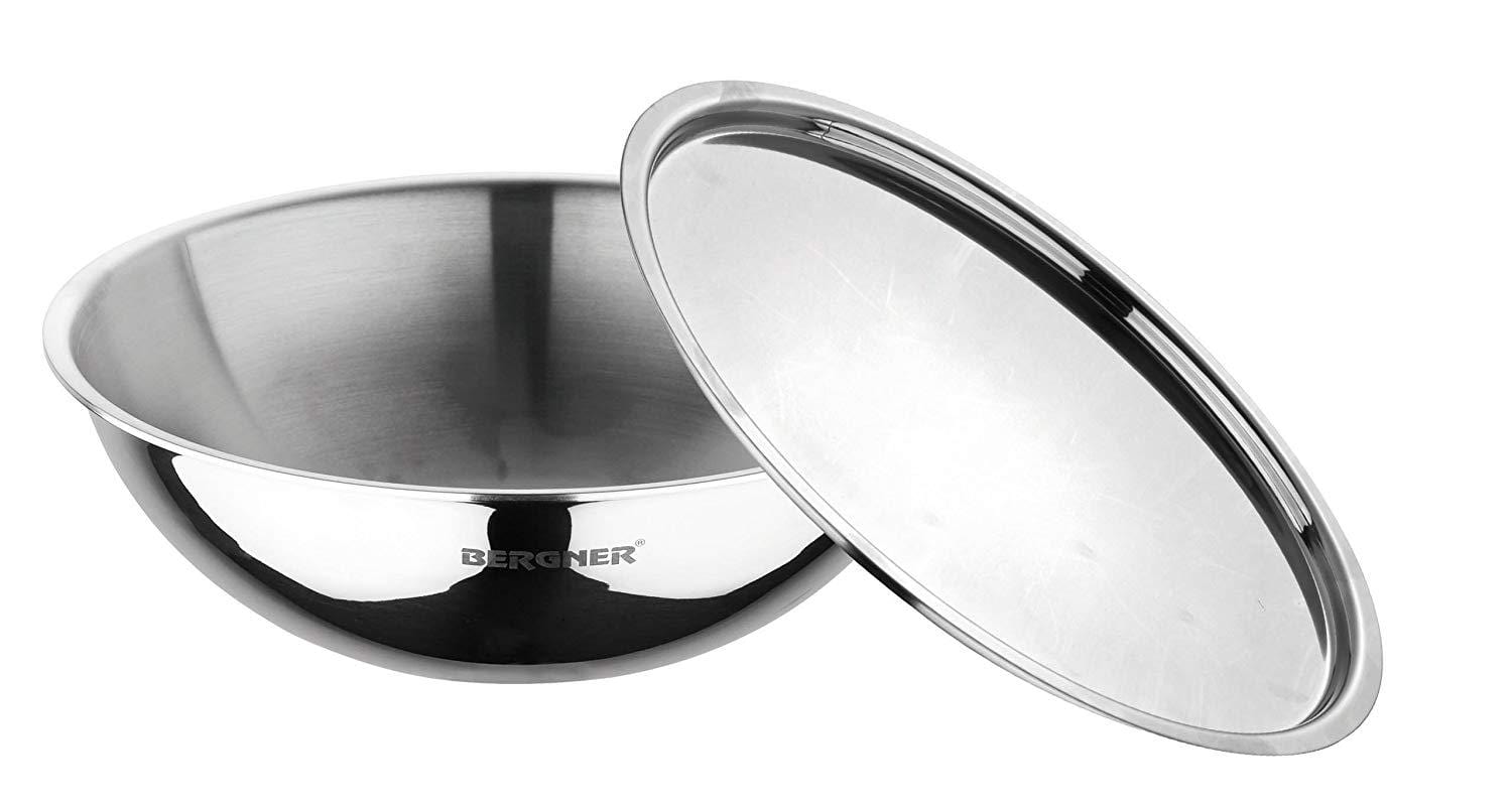 Bergner Argent Triply Stainless Steel Tasra with Lid - KITCHEN MART