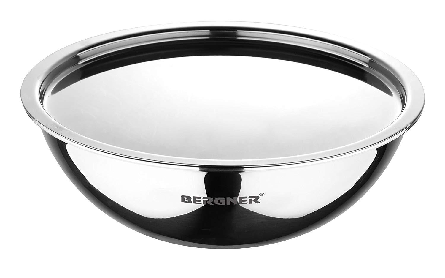Bergner Argent Triply Stainless Steel Tasra with Lid - KITCHEN MART
