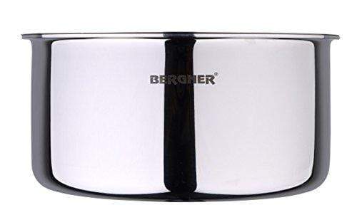 BERGNER Argent Triply Stainless Steel Tope with Stainless Steel Lid, Induction Base - KITCHEN MART