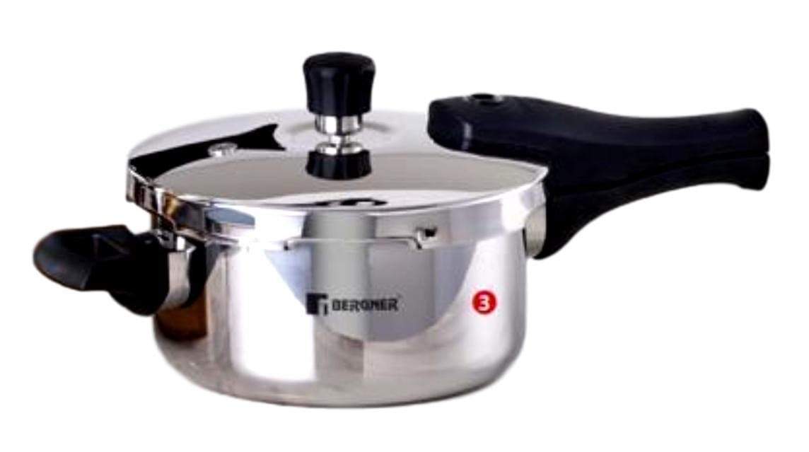Bergner Triply Pressure Cooker Argent Elements - KITCHEN MART