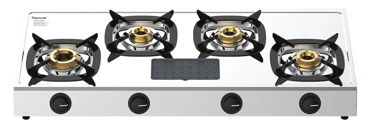 Butterfly Matchless Stainless Steel 4 Burner LPG Gas Stove | Manual ignition