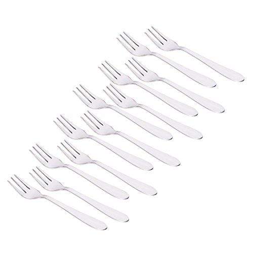 Classic by Embassy Coffee/Fruit Fork, Set of 12, Stainless Steel, 11.5 cm (Sigma, 17 Gauge) - KITCHEN MART