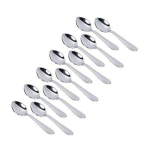 Classic by Embassy Coffee Spoon, Pack of 12, Stainless Steel, 11.4 cm (Ajanta, 14 Gauge) - KITCHEN MART