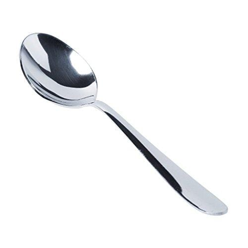 Classic by Embassy Dessert Spoon, Pack of 12, Stainless Steel, 18 cm (Ajanta, 14 Gauge) - KITCHEN MART