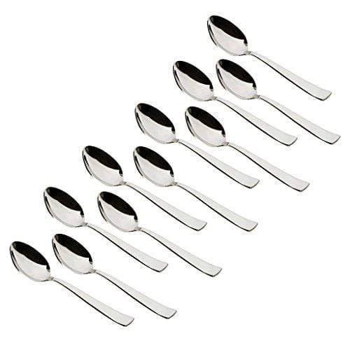 Classic by Embassy Dessert Spoon, Set of 12, Stainless Steel, 18.8 cm (Impress, 14 Gauge) - KITCHEN MART