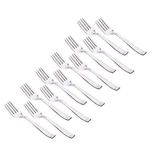 Classic by Embassy Tea/Pastry Fork, Set of 12, Stainless Steel, 13.8 cm (Impress, 14 Gauge) - KITCHEN MART