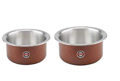 Embassy Aluminium Hammered-Tone (Colour) Tope, Set of 2 (Sizes 12 & 13) - 1750 & 2200 ml - KITCHEN MART