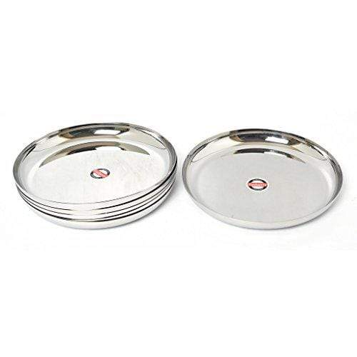 Embassy Brunch Quarter Plate, Size 1, 19.3 cms (Pack of 6, Stainless Steel) - KITCHEN MART