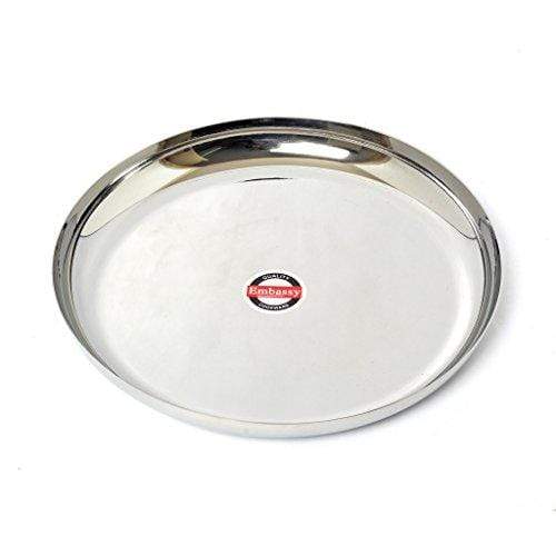 Embassy Brunch Quarter Plate, Size 1, 19.3 cms (Pack of 6, Stainless Steel) - KITCHEN MART