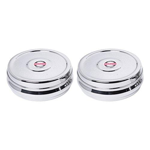 Embassy Bulging Puri Box / Container - Pack of 2 (Size 4, 800 ml each), Stainless Steel - KITCHEN MART