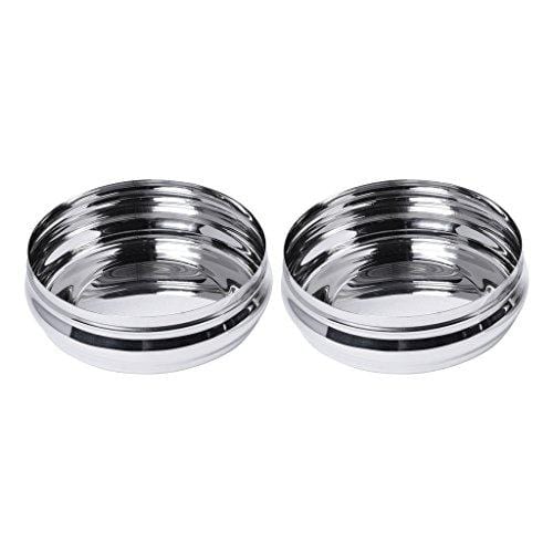Embassy Bulging Puri Box / Container - Pack of 2 (Size 4, 800 ml each), Stainless Steel - KITCHEN MART
