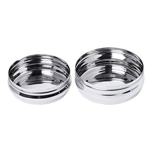 Embassy Bulging Puri Box/Container - Set of 2 (Size 3 & 4, 600 & 800 ml), Stainless Steel - KITCHEN MART
