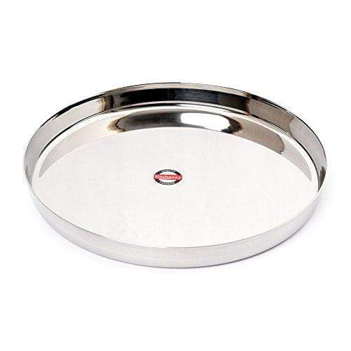 Embassy Chapti Beeding Khumcha Spl / Dinner Plate, Size 14, 30.5 cms (Pack of 2, Stainless Steel) - KITCHEN MART