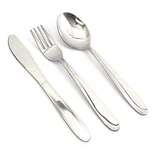Embassy (Classic by Embassy) 18-Pieces Cutlery Set - 6 Dessert Spoons, 6 Dessert Forks &amp; 6 Dessert Knives (Sigma, 17 Gauge, Stainless Steel) - KITCHEN MART
