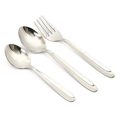 Embassy (Classic by Embassy) 18-Pieces Cutlery Set - 6 Tea Spoons, 6 Baby Spoons &amp; 6 Baby Forks (Sigma, 17 Gauge, Stainless Steel) - KITCHEN MART