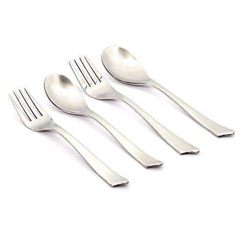 Embassy (Classic by Embassy) 24-Pieces Cutlery Set - 6 Tea Spoons, 6 Tea Forks, 6 Baby Spoons &amp; 6 Baby Forks (Monalisa, 14 Gauge, Stainless Steel) - KITCHEN MART