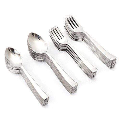 Embassy (Classic by Embassy) 48-Pieces Cutlery Set - 12 Tea Spoons, 12 Tea Forks, 12 Baby Spoons & 12 Baby Forks (Impress, 14 Gauge, Stainless Steel) - KITCHEN MART