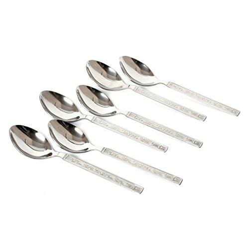 Embassy (Classic by Embassy) Dessert Spoon, Pack of 6, Stainless Steel, 17.8 cm (Hi-Trend, 17 Gauge) - KITCHEN MART