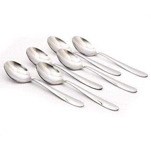 Embassy (Classic by Embassy) Dessert Spoon, Pack of 6, Stainless Steel, 18 cm (Ajanta, 14 Gauge) - KITCHEN MART