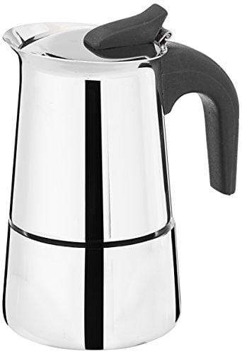 Embassy Coffee Percolator (2 Cups) with Tumbler &amp; Dabara (Set of 2, 150 ml/glass), Stainless Steel - KITCHEN MART
