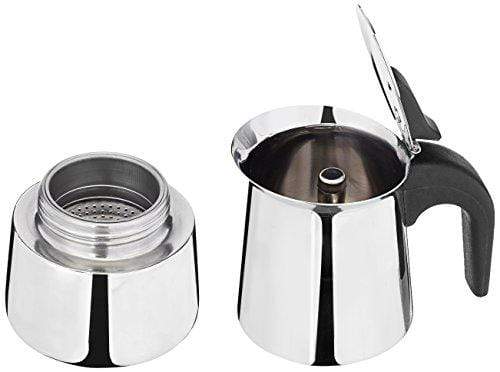 Embassy Coffee Percolator (2 Cups) with Tumbler & Dabara (Set of 2, 150 ml/glass), Stainless Steel - KITCHEN MART