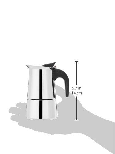 Embassy Coffee Percolator (2 Cups) with Tumbler & Dabara (Set of 2, 150 ml/glass), Stainless Steel - KITCHEN MART
