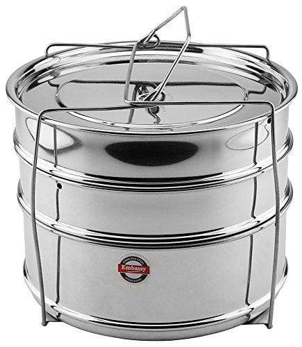 Embassy Cooker Separator Set (3 Containers; Suitable for 10 Ltrs Prestige Outer Lid Cooker) - KITCHEN MART