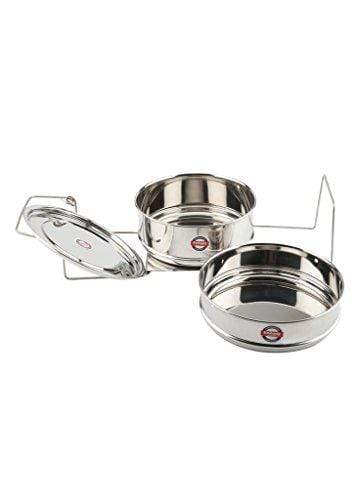 Embassy Cooker Separator Set Suitable for 5 Litres Hawkins Inner-Lid Pressure Cooker (2 Containers, Stainless Steel) - KITCHEN MART