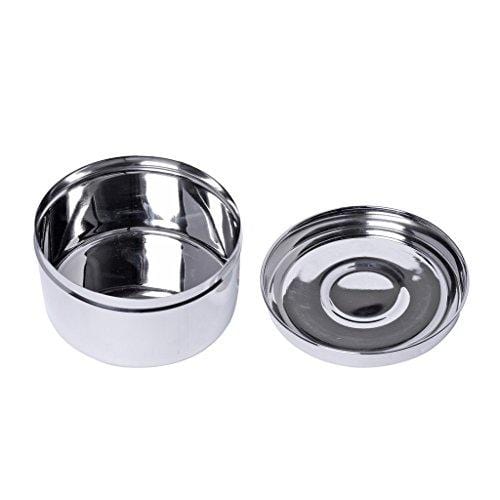 Embassy Deep Puri Box / Container - Pack of 2 (Size 8, 650 ml each), Stainless Steel - KITCHEN MART
