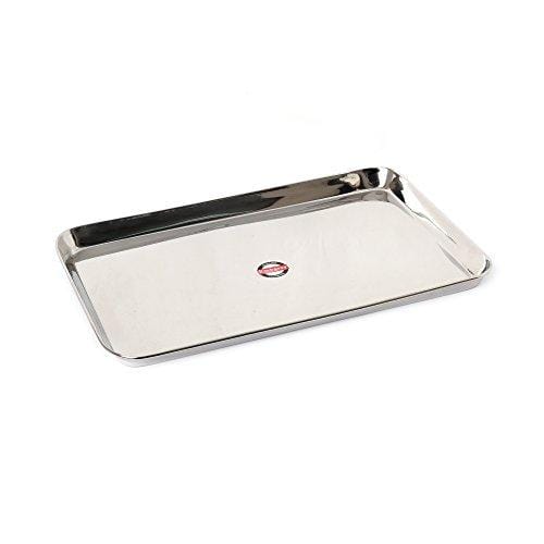 Embassy Deep Tray (Rectangle), Sizes 1, 2 & 3, 18.5x29.5 cms, 22x32.9 cms & 25.5x36.9 cms (Pack of 3, Stainless Steel) - KITCHEN MART