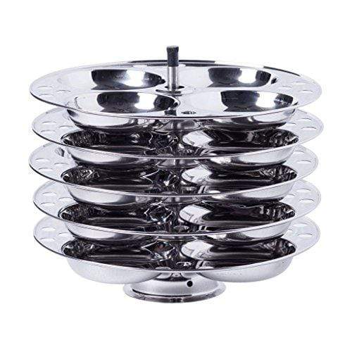 Embassy Deluxe Idli Stand, 5 Plates - 20 Idlis (Stainless Steel) - KITCHEN MART