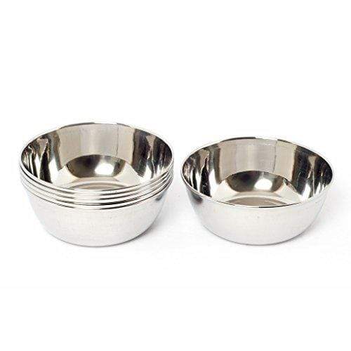 Embassy Dinner Vati 26G / Rice Bowl, Size 5, 350 ml, 11.6 cms (Pack of 6, Stainless Steel) - KITCHEN MART