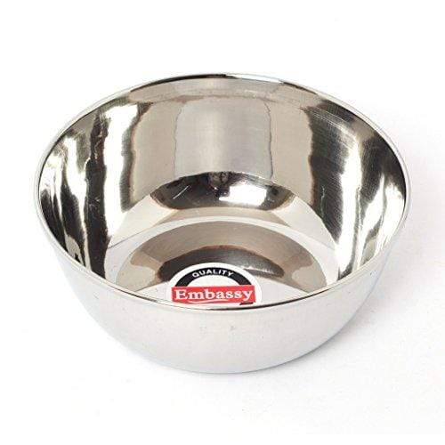 Embassy Dinner Vati 26G / Rice Bowl, Size 5, 350 ml, 11.6 cms (Pack of 6, Stainless Steel) - KITCHEN MART