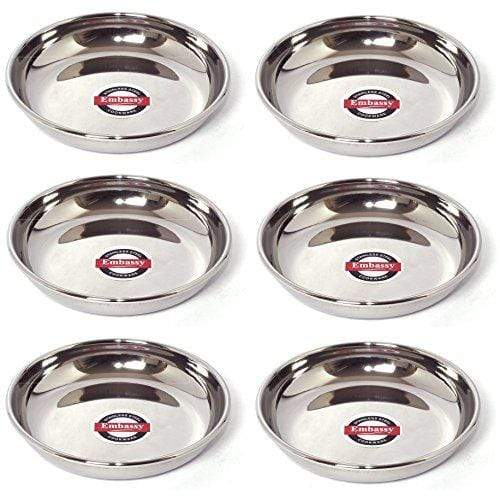 Embassy Dipping Plate, Size 0, 9.8 cms (Pack of 6, Stainless Steel) - KITCHEN MART