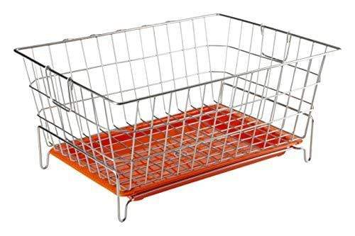 Embassy Dish Draining Basket/Kuda with Drip Tray, Rectangle, 53x42x25 cms (LxBxH), Size - Small - KITCHEN MART