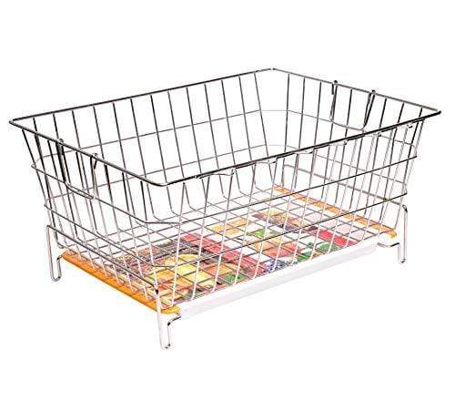 Embassy Dish Draining Basket/Kuda with Drip Tray, Rectangle, 60x47x25 cms (LxBxH) - KITCHEN MART