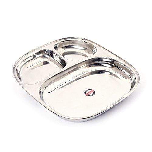 Embassy Dynasty Plate Dx / Dinner Plate, Size 4, 24x27.7 cms (Pack of 6, Stainless Steel) - KITCHEN MART
