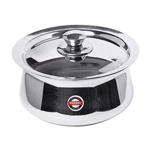 Embassy French Priya Cook-n-Serve Dish, 3300 ml, Size 3 (Stainless Steel) - KITCHEN MART