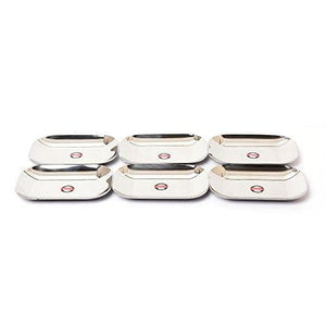 Embassy French Snack / Serving Plate, 10.4x15.5 cms (Pack of 6, Stainless Steel) - KITCHEN MART