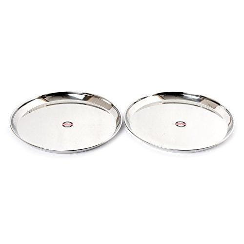 Embassy Kanchan Dinner Plate, Size 11, 24.8 cms (Pack of 2, Stainless Steel) - KITCHEN MART