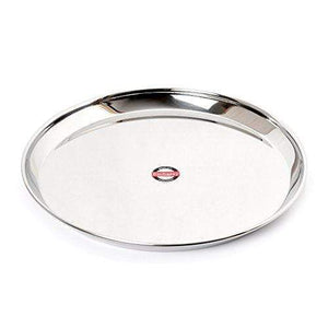 Embassy Kanchan Dinner Plate, Size 11, 24.8 cms (Pack of 2, Stainless Steel) - KITCHEN MART