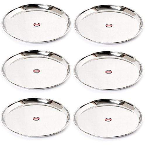 Embassy Kanchan Dinner Plate, Size 12, 27.4 cms (Pack of 6, Stainless Steel) - KITCHEN MART