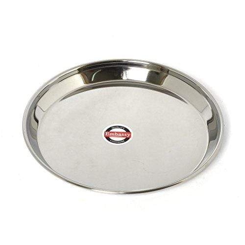 Embassy Kanchan Quarter Plate, Size 9, 20.1 cms (Pack of 2, Stainless Steel) - KITCHEN MART