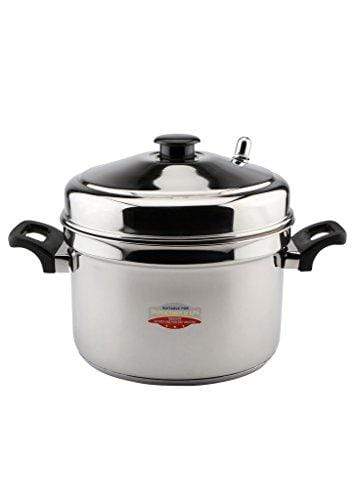 Embassy Sandwich Bottom Idli Pot / Maker (Diameter - 24 cms, Suitable for 5 Idli Plates) - Stainless Steel - KITCHEN MART