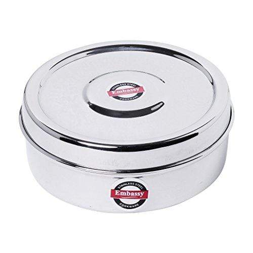 Embassy Sleek Puri Box/Container - Pack of 2 (Size 7, 300 ml each), Stainless Steel - KITCHEN MART