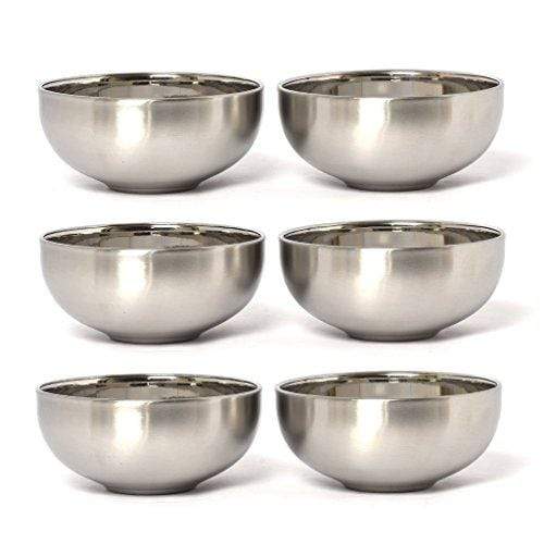 Embassy Soup Bowl Deluxe, Size 1, 250 ml, 9.2 cms (Pack of 6, Stainless Steel) - KITCHEN MART