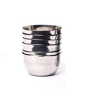 Embassy Square Deep Vati / Curry Bowl, Size 6, 250 ml, 10 cms (Pack of 6, Stainless Steel) - KITCHEN MART