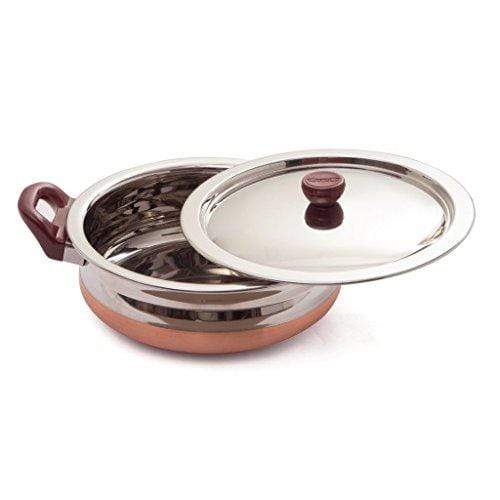 Embassy Stainless Steel Copper Bottom Urli with Lid, Size 5 - 3750 ml - KITCHEN MART